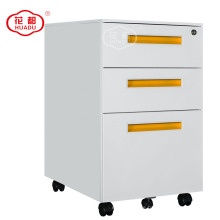 Under desk filing mobile cabinet metal movable pedestal with 3 drawers